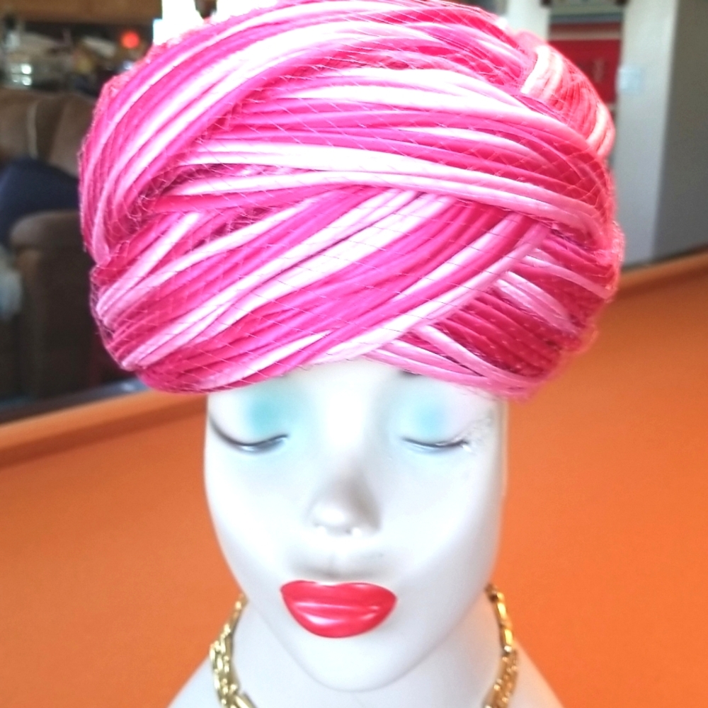 60s DIOR Christian Vtg Braided Pinks Netting Party Fashionista Collector Hat EVC - Picture 12 of 16